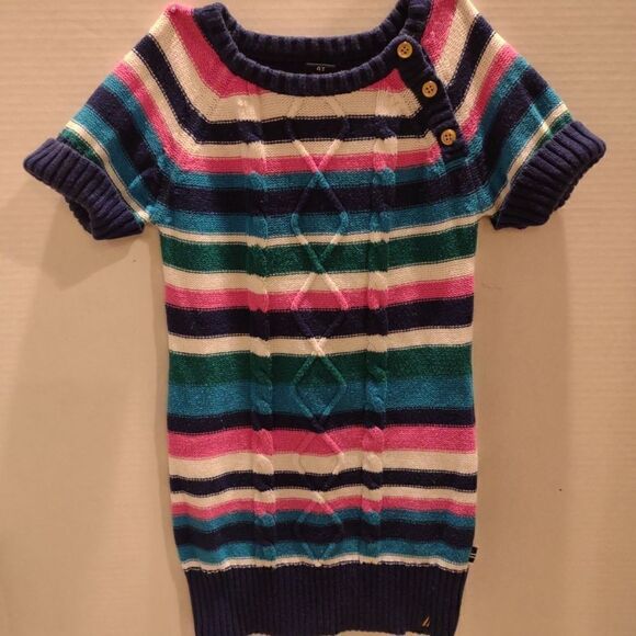 👍 Nautica Toddler Sweater Dress 4T. Cotton Knit.  K1 - Picture 1 of 5
